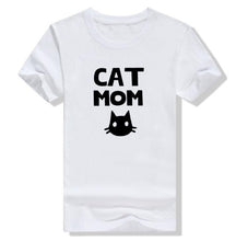 Load image into Gallery viewer, Cat Mom Letter Print T Shirt