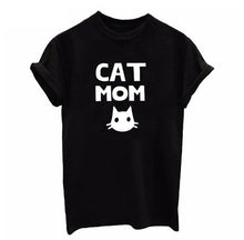 Load image into Gallery viewer, Cat Mom Letter Print T Shirt
