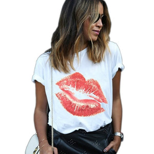 Sexy Red Lip Print T Shirt