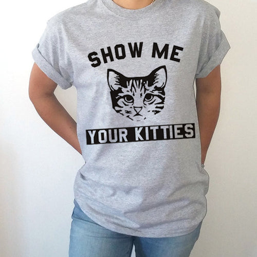 Cat Print T Shirt