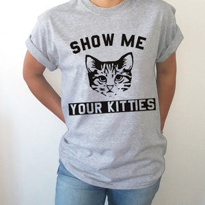 Cat Print T Shirt