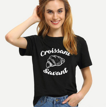 Load image into Gallery viewer, Croissant Swant Letter Print T Shirt