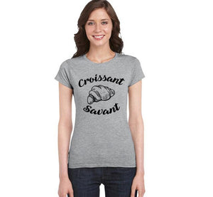 Croissant Swant Letter Print T Shirt