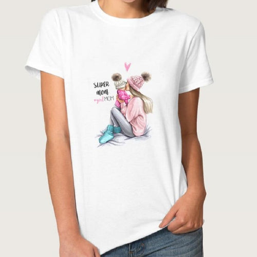 Super Mom Letter Print T Shirt