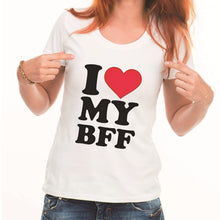 Load image into Gallery viewer, I Love My Bff Letter Print T Shirt