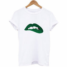 Load image into Gallery viewer, Funny Green Lip Print T Shirt