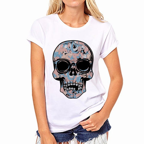 Skull Print T Shirt Women