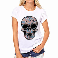 Load image into Gallery viewer, Skull Print T Shirt Women
