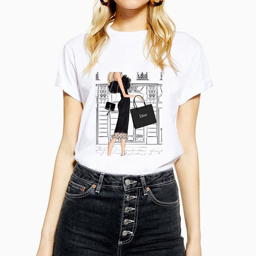 Fashion Elegant Shopaholic Ladies T-Shirt