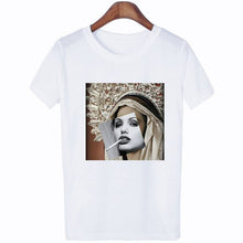 Load image into Gallery viewer, Mona Lisa Cartoon Fun Funny Printed T-shirt
