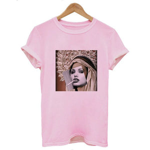 Mona Lisa Cartoon Fun Funny Printed T-shirt