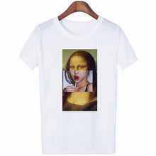 Load image into Gallery viewer, Mona Lisa Cartoon Fun Funny Printed T-shirt