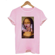 Load image into Gallery viewer, Mona Lisa Cartoon Fun Funny Printed T-shirt