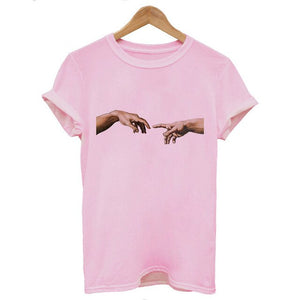 Mona Lisa Cartoon Fun Funny Printed T-shirt