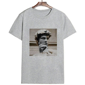 Mona Lisa Cartoon Fun Funny Printed T-shirt