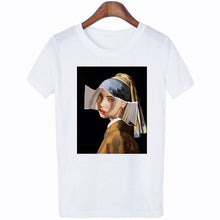 Load image into Gallery viewer, Mona Lisa Cartoon Fun Funny Printed T-shirt