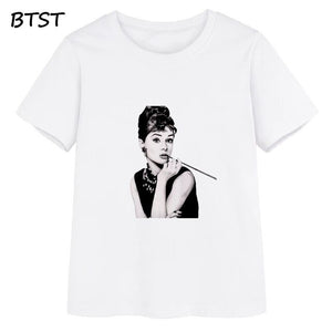 Women Fashion Audrey Hepburn  t-Shirt