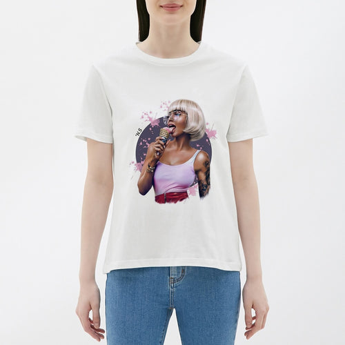 New Pretty Girl with Ice Cream Kawaii Printing Fashion T-shirt
