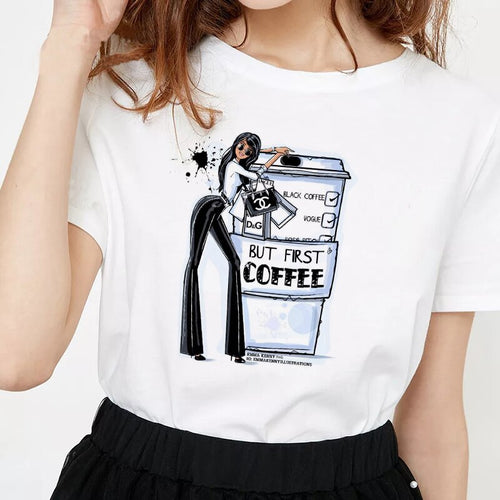 Women But First Coffee Fashion t-shirt