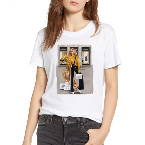 Funny Pretty Girl 3D Design Printing t-shirt
