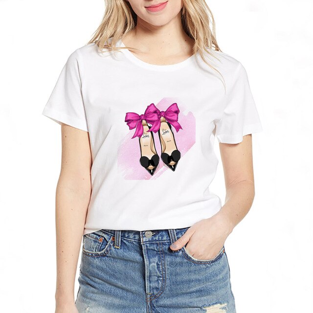 Fashion Shoe Print Women's T-Shirt